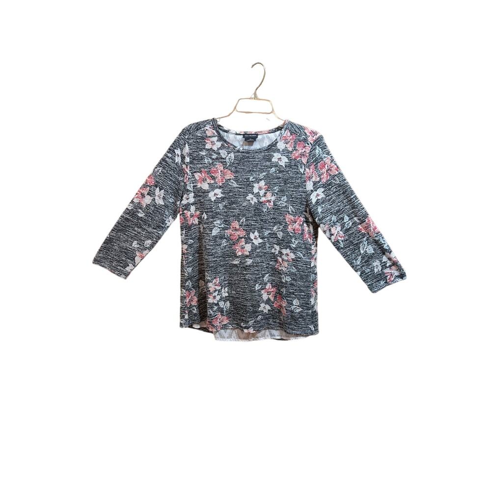 Van Heusen Gray Floral Women’s Top - Size M